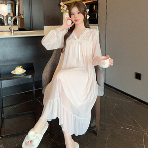 W225 # cuello en V encaje otoño camisón malla manga larga <span class=keywords><strong>con</strong></span> almohadilla en el pecho - Product Image 6