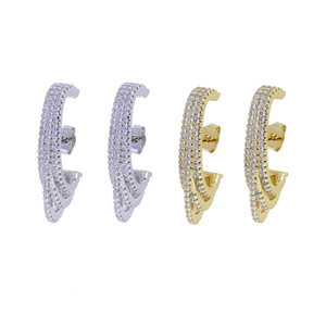 Micro Pave Cz <strong>Top</strong> Quality Stud <strong>Earring</strong> 2023 New Design Long Stud <strong>Top</strong> to Botton Customize Cz Jewelry - Product Image 5