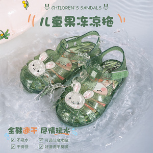 Sandales tendance pour filles, style dessin animé, pour enfants - Chaussures en gelée avec languette antidérapante - Chaussures de plage d'été pour princesses - Product Image 4