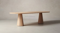 Vente en gros d'usine de meubles de restaurant de haute qualité Table à manger rectangulaire en chêne massif français