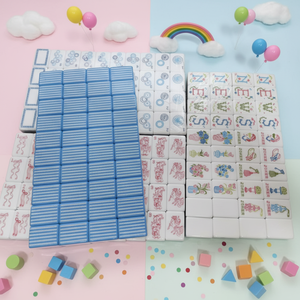 Set di Mahjong Personalizzato Blu per Donne, Lussuoso in Acrilico a 2 Strati, 30mm 160 166 Pezzi, Miss Darling con Tappetino e Fiocchi - Product Image 1