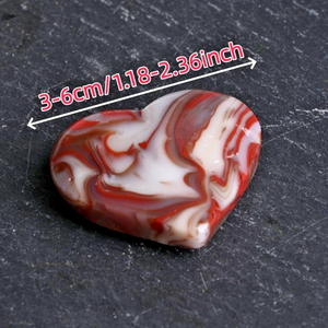 Colgante de Corazón de Ágata Roja Natural con Rayas, Amuleto de Ágata Pulida con Rayas, Tema Amor, Joyería para el Día de la Tierra, Cristal para Hacer Joyas - Product Image 2