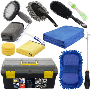 Ensemble d'outils de <span class=keywords><strong>nettoyage</strong></span> de <span class=keywords><strong>voiture</strong></span> en tissu Chiyu MC104, 15 pièces, kit de <span class=keywords><strong>nettoyage</strong></span> de surface de peinture des roues intérieures avec boîte à outils de rangement - Product Image 6