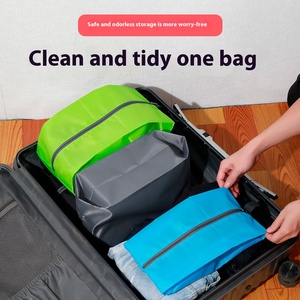 Praktische Schuh aufbewahrung tasche für den Heimgebrauch Wasserdichter, staub dichter Reiß verschluss aus Polyester mit Werbung Logo Gedruckte Geschenkt üte - Product Image 3