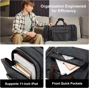 Bolsa de Viaje Multicompartimentos de Gran Capacidad para Hombre, Bolsa de Gimnasio, Bolsa de Hombro, Bolsa de Lona Expandible Personalizada para Fin de Semana - Product Image 1