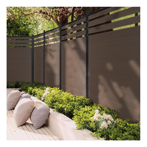 Paneles de valla WPC, Material de marco de poste de aluminio para jardín/característica ecológica, valla impermeable, enrejado, valla de jardín al aire libre - Product Image 1