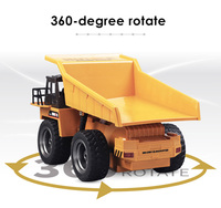 Nouveau Camion Benne RC Huina 1540 1:18 2.4G 6 Canaux avec Rotation à 360 Degrés, Version Excavatrice, Véhicule d'Ingénierie Télécommandé