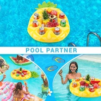 Porte-boisson gonflable ananas en gros sous-verres seau à glace petit porte-boisson gonflable pour parcs aquatiques