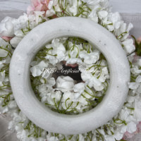 Couronnes de fleurs de mariage de luxe personnalisées DKB Factory, couronnes de fleurs décoratives en soie blanche, roses, plantes et fleurs séchées