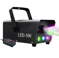 Machine à fumée en acier inoxydable 500W RGB 3 LED, machine à brouillard multicolore avec télécommande 2CH DMX, éjecteur de scène pour fête DJ Disco
