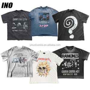 定制制造商 男士 100% 棉 T 恤 复古图案印花 街头服饰 嘻哈风格 重磅 T 恤 OEM - Product Image 2