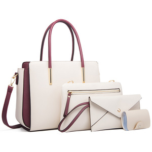 Nouvel ensemble de sacs à main tendance pour femme avec design quatre pièces color block, frais et élégant, sac bandoulière et sac à main - Product Image 5