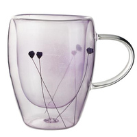 Verres à double paroi en borosilicate de haute qualité, best-seller, avec décoration florale intérieure séchée