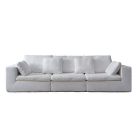 Canapé modulaire Zayshine, style italien moderne, luxe, en lin blanc, 3 places, canapé cloud, salon, appartement, villa, canapé design