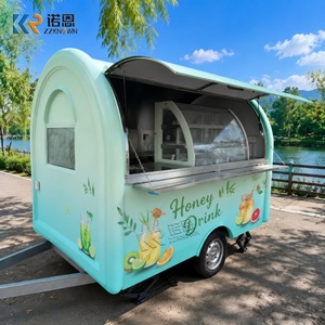 Fiberglas Mobil Yiyecek Römorku, Dahili Lavabo, Çekilebilir Açık Hava Sokak Yemek Arabası, Gece Pazarı İkram Hizmeti İşletme Başlangıcı - Product Image 1