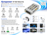 Alimentation à découpage 180W 48Vdc/3.75A 90-264Vac UL508 FCC pour unités radio distancées et infrastructures réseau Hynapower HP-T4837