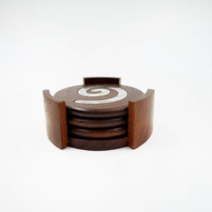 Rubberwood Coaster Set Round Solid Wood Heat Insulating Mat For <b>Teacup</b> Household Use - Product Image 1