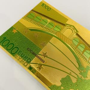 Billet de banque européen en feuille d'or 1000 <span class=keywords><strong>euros</strong></span>, pièce commémorative plaquée or 24 carats, billet de banque en feuille d'or pour collection, <span class=keywords><strong>billets</strong></span> de banque en feuille d'or - Product Image 6