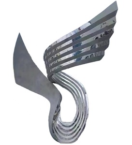 현대적인 야외 금속 추상 조각 대형 스테인리스 정원 장식품 광장 상점 쇼핑몰용 높은 예술적 가치 - Product Image 2