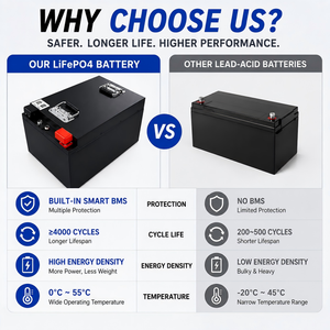 Batterie au lithium fer phosphate rechargeable 72V 80Ah 100Ah 150Ah, charge rapide, faible autodécharge pour véhicule RH-7280 Smart Blue - Product Image 5