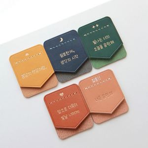 Personalized Initial PU Leather <b>Bookmark</b> Group <b>Gift</b> Modern Book Clip Page Markers Reusable Letterpress Printed Education Reading - Product Image 2