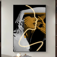 LED Glow Luxury Character Porch Art Decor Painting Living Room Sofa Background Wall Crystal Porcelain Painting