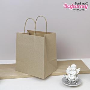 Sac en papier kraft brun avec poignées taille XL 19x13x21cm écologique avec doublure inférieure 20/40FT Standard de Thaïlande 0204028 - Product Image 5