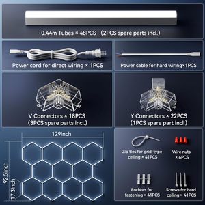 Lampes <span class=keywords><strong>de</strong></span> <span class=keywords><strong>travail</strong></span> LED hexagonales portables pour <span class=keywords><strong>garage</strong></span>, atelier, bureau, route, à conception libre, pour le detailing automobile DIY, vente chaude usine - Product Image 5