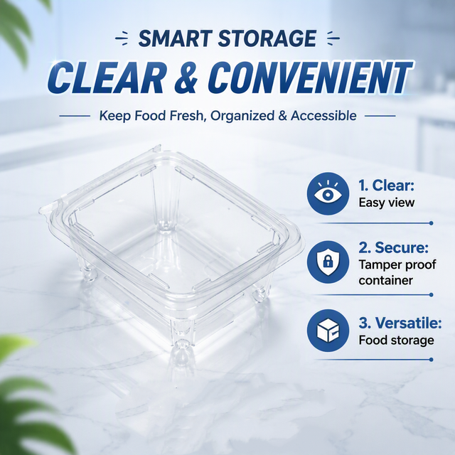 Clear Safe Seal Pack Temper Evident Container Food Plastic Temper Resistant Container