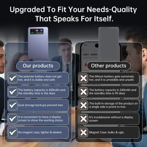 ChatGPT-5 152言語対応 MINI AIボイスレコーダー 音声録音 スマートマグネット ディクタフォン マルチデバイス同期 <span class=keywords><strong>Google</strong></span>トレンド - Product Image 2