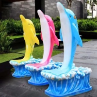 Sculptures de dauphins en fibre de verre sur mesure et statues d'animaux marins pour la décoration de parcs à thème animalier