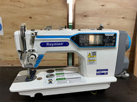 Machine à coudre surjeteuse à moteur monophasé Raynian-9100D, machine à coudre informatisée pour la couture surjeteuse de vêtements en cuir