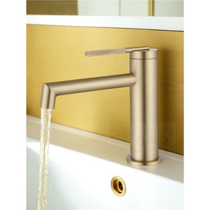 Robinet d'eau chaude et froide rétro italien créatif, en laiton massif, à <span class=keywords><strong>deux</strong></span> trous, artistique, doré, pour lavabo domestique - Product Image 1