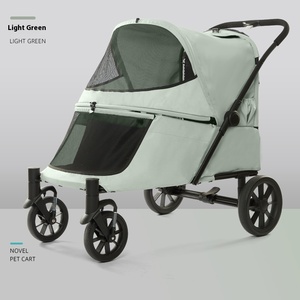 Hafif taşınabilir evcil hayvan arabası 4 tekerlekler ile katlanabilir ve rahat büyük kapasiteli dayanıklı evcil hayvan taşıyıcı kediler ve köpekler için - Product Image 3