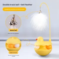 Jouet interactif lumineux pour chat Glow Cat Tumbler Teaser avec plumes de rechange – Idéal pour chats lasse – Fournitures pour animaux de compagnie en gros