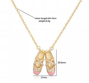 Collar <span class=keywords><strong>de</strong></span> <span class=keywords><strong>Zapatillas</strong></span> <span class=keywords><strong>de</strong></span> <span class=keywords><strong>Ballet</strong></span> Doradas con Diamantes <span class=keywords><strong>de</strong></span> Imitación, Colgante <span class=keywords><strong>de</strong></span> Bailarina para Niñas y Mujeres, Joyería <span class=keywords><strong>de</strong></span> Danza - Product Image 3