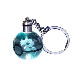 HDW haute qualité <span class=keywords><strong>pas</strong></span> <span class=keywords><strong>cher</strong></span> 3d logo personnalisé boule porte-clés dessin animé porte-clés laser gravé cristal <span class=keywords><strong>Pokeball</strong></span> porte-clés pour enfants cadeau - Product Image 1