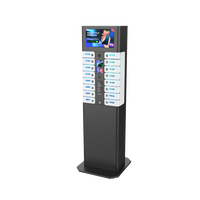 Y2Power MAX Premium Pro, Estación de Carga Rápida para Teléfonos Móviles con 16 Compartimentos, Pantalla Publicitaria Android de 15.6'', Soporte de Pie