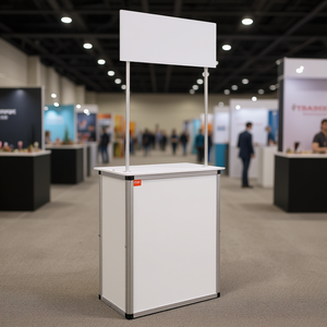 Mostrador Portátil para Ferias Comerciales, 30.91 x 14.96 x 71.46 cm, Marco de Aluminio, Stand de Exhibición, Podio, Estante de Almacenamiento - Product Image 2