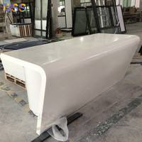Long Boss Table de bureau du PDG Marbre blanc brillant Président Président Bureau Moderne Grande Table de bureau avec tiroir
