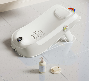 Newbornsw Siège de <span class=keywords><strong>baignoire</strong></span> pour bébé <span class=keywords><strong>Support</strong></span> de <span class=keywords><strong>baignoire</strong></span> <span class=keywords><strong>pliable</strong></span> pour bébés avec thermomètre - Product Image 2