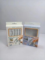 Boîte à câbles en carton portable de haute qualité avec logo personnalisé, pelliculage brillant/mat, revêtement UV, gaufrage et crochet de suspension pour emballage en papier