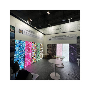 Panel de pared de <span class=keywords><strong>piedra</strong></span> semipreciosa iluminada natural, losas de <span class=keywords><strong>piedra</strong></span> de ágata translúcida retroiluminada - Product Image 4
