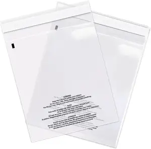 Self Seal Clear Poly Bags with Suffocation Warning for Packaging