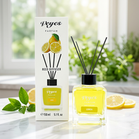 Diffuseur de parfum en verre carré Top Trend Veyes 150 ml avec bâtonnets, arôme longue durée pour désodorisation et décoration d'étagère