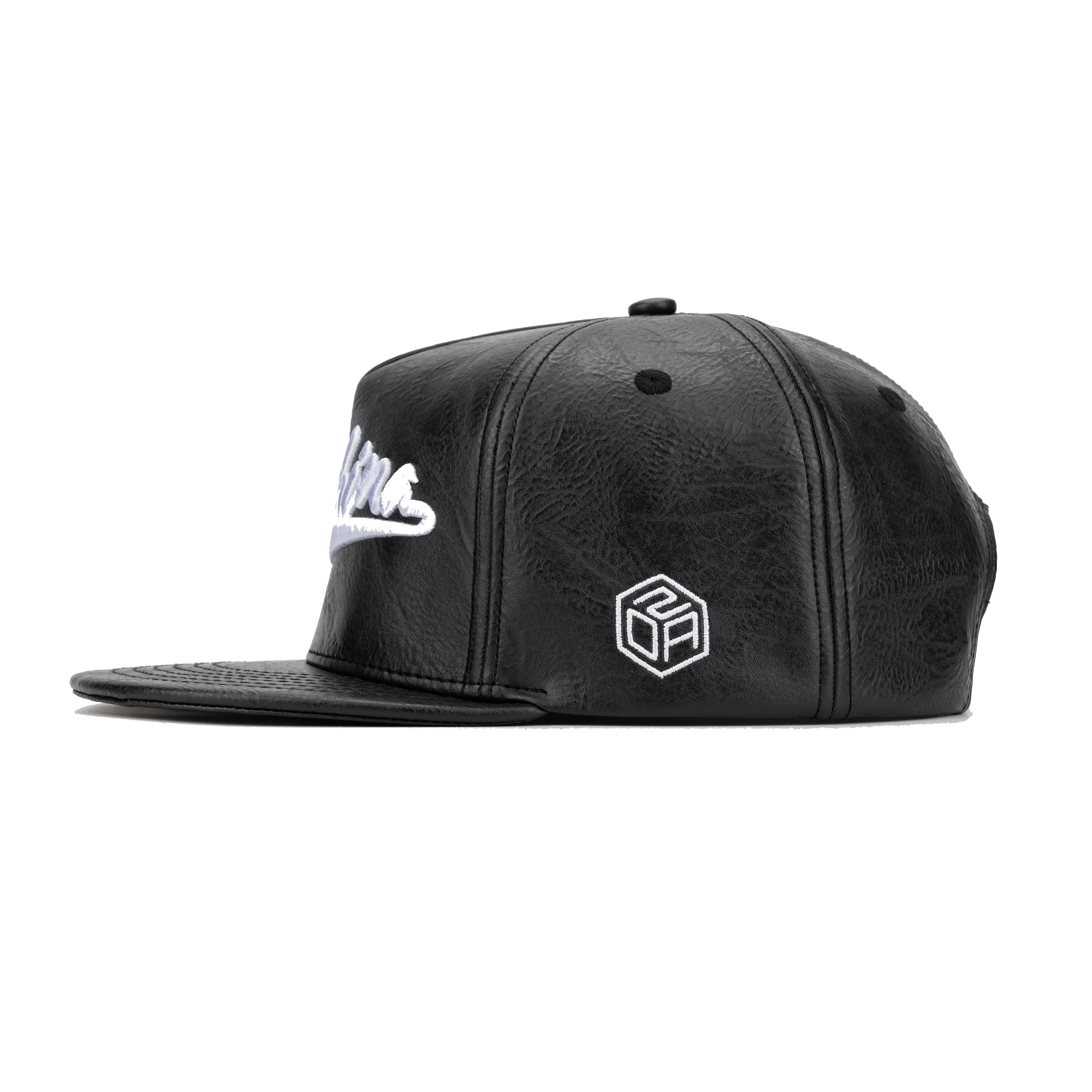 TCAP Custom 5Panel leather hat 3D puff Embroidery snapback Hat