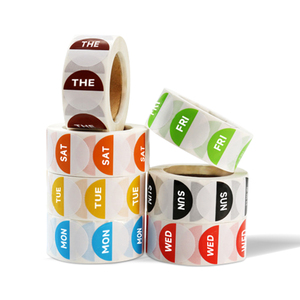 Etiquetas Redondas para Alimentos con Días de la Semana, 500 Unidades/Rollo, 20*20mm, Removibles, de <span class=keywords><strong>Lunes</strong></span> a Domingo - Product Image 3