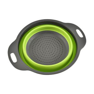 Ensemble de 2 passoires de cuisine rondes en silicone pliables pour égoutter les pâtes, les légumes et les fruits - Product Image 3