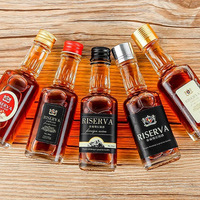 Bouteille en verre carrée mini de 50 ml (1 oz) vide, personnalisable, transparente comme du cristal, sérigraphiée pour rhum, vodka, whisky, avec bouchon à vis, échantillon gratuit