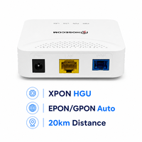 Hosecom Fibres optiques avec couverture 20KM, Serveur PPPoE/DHCP/IPTV/NAT ONU GPON EPON Adaptatif, Port RJ45 TR069, Mode Routeur 1GE XPON